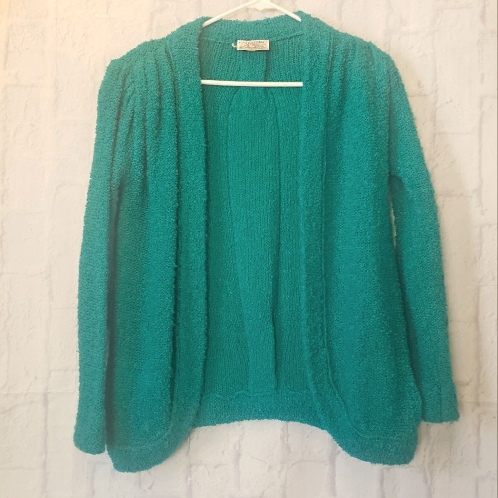 VINTAGE THE ITALIAN MOB Open Front Popcorn Knit Cardigan Sweater